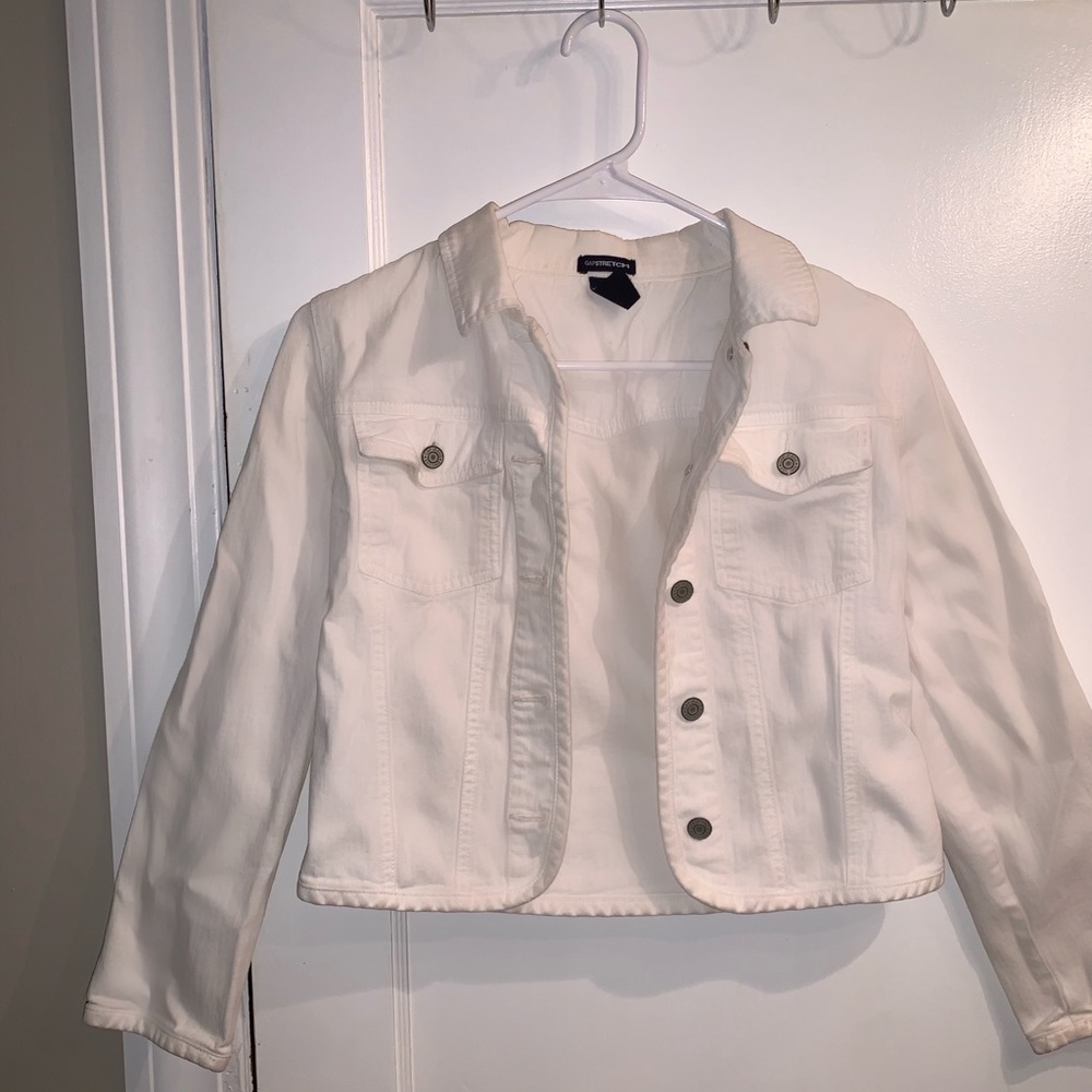 white jean jacket